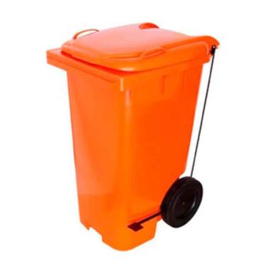 Imagem de Coletor 240 Lts C/pedal C/rodas Laranja Jsn