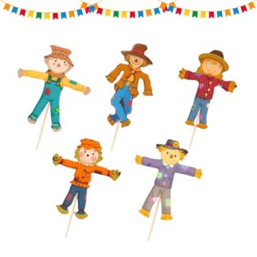 Imagem de Kit 10 Palito Espantalho Caipira Festa Junina Decoração Arraia