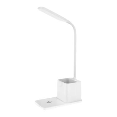 Imagem de Luminária De Mesa Regulável | Lâmpada LED Com Carregamento Sem Fio - Iluminação Portátil Cuidado Visual Para Celular E Organizador De Canetas Escritório Casa Leitura Quarto