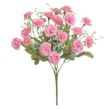 Imagem de Flores artificiais, buquê de casamento, vaso de festival, decoração de quarto, álbum de recortes, guirlanda, caixa de doces, hortênsia de seda, acessórios de noiva (3 peças/rosa escuro)