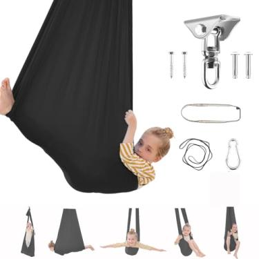 Imagem de Balanço sensorial para crianças com gancho giratório de 360° para crianças com Asperger, autismo, TDAH, transtorno de processamento sensorial