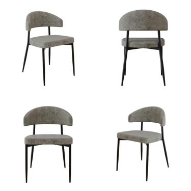 Imagem de 4 Unidades Cadeira Bless Fixa C/4 Pés 53 X 55 X 78cm. Lautrec Marrom Lautrec Marrom