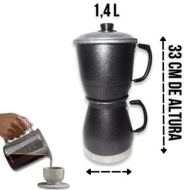 Imagem de Cafeteira Alumínio craqueado Extra Forte Econômica Manual Italiana 1,4