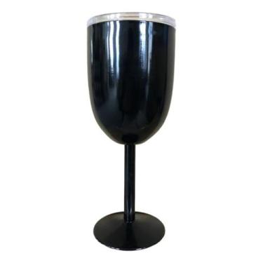 Imagem de Taça Copo Térmico Vinho Em Aço Inoxidável Com Tampa 500ml - Sem marca,