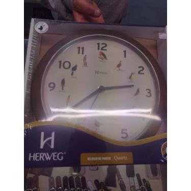 Imagem de Relógio De Parede Original Redondo Canto Pássaros Herweg