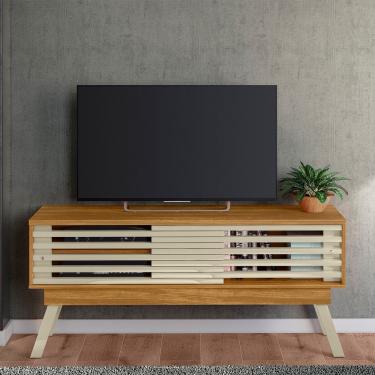 Imagem de Bancada Frizz 1.5 Retrô 2 Portas Deslizantes Frisada - Cumaru/Opala Madetec 