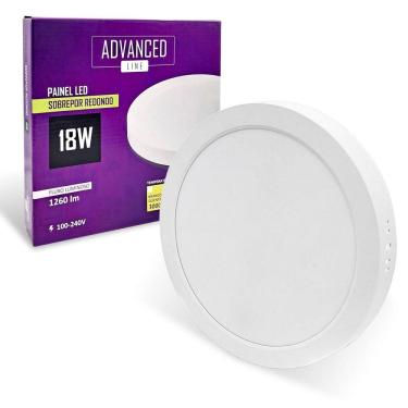 Imagem de Painel Plafon Led 18W Redondo Sobrepor 6500K Branco Frio