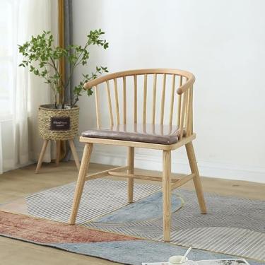Imagem de Cadeira De Jantar De Madeira Sólida, Cadeira De Jantar De Casa De Meados Do Século, Com Assento Acolchoado E Pernas De Madeira Sólida Para Sala De Estar De Balcão, Sala De Jantar D, A