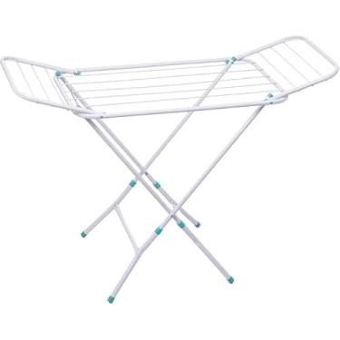 Imagem de Varal de Chão para Secar Roupas Maxi Grande Branco 25kg 180X105X50CM com Abas Original Casa Buritis