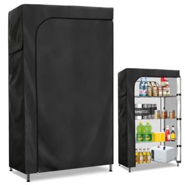 Imagem de Sobana Capa de prateleira de armazenamento à prova d'água, 121 x 61 x 182 cm, capas de prateleiras à prova de poeira (apenas capa, preta)