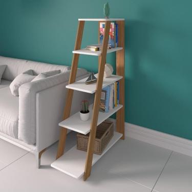 Imagem de Estante Com 5 Prateleiras Empoli Freijó Branco