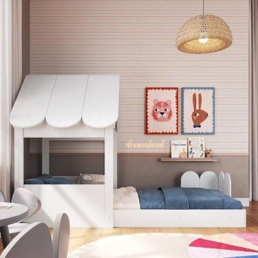 Imagem de Cama Montessoriana Casinha com Colchão Incluso Branco