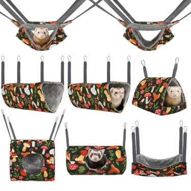 Imagem de Hedgeink Rede para furões, pacote com 8, rede de porquinho-da-índia, lavável, para rato, chinchila, acessórios para gaiola de hamster, brinquedos aconchegantes para cama de furão para animais pequenos