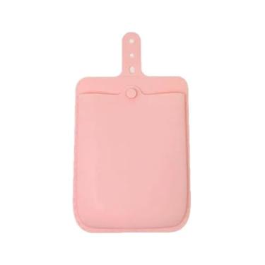 Imagem de Whattiho Bolsa de armazenamento de sucção de silicone – organizador de grande capacidade com 15 xícaras e alça de pressão para espelho, azulejo, mesa (rosa)