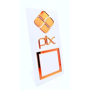 Imagem de Placa Pix Para Pagamento Qrcode Em Acrílico - PRONTO PRINT, Branco/Mer