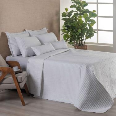 Imagem de Kit Colcha Cobre Leito Casal Queen Size Bordado Urbany Hipercal 400 Fios Poliéster