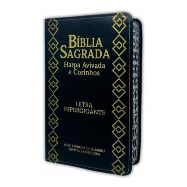 Imagem de Bíblia Letra Hipergigante Luxo Com Harpa Gospel Evangélica