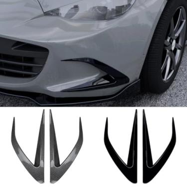 Imagem de Faca de vento Spoiler Tuning Air Blade para-choque dianteiro divisor lateral acessórios para carro compatíveis com MX-5 Miata ND 2016+ kit de carroceria (preto brilhante)