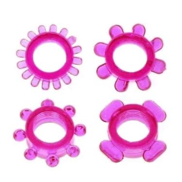 Imagem de Anel Peniano Elástico para Retardar Ejaculação e Prazer a Dois Anel Peniano Flexível [ROSA] AM