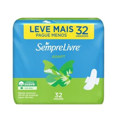 Imagem de Sempre Livre Absorvente Externo Adapt, Suave, com Abas, 32 unidades