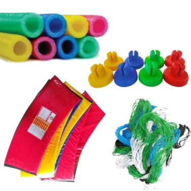 Imagem de Kit de Renovação Reforçado para Cama Elástica 3,66m – 8 Isotubos e Ponteiras + Rede + Protetor de Molas