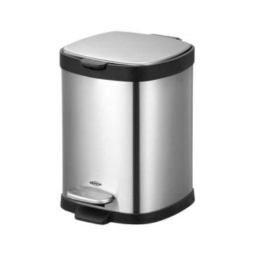 Imagem de Lixeira com Pedal e Balde Frame 6 Litros Aço Inox Escovado 29x2 Brinox