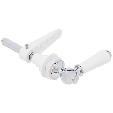 Imagem de VeeBath CLEV20 Cyrenne Ideal Maçaneta tradicional de cerâmica para banheiro WC, alavanca de descarga de cisterna para vaso sanitário, branca