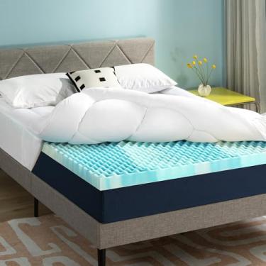 Imagem de Best Price Mattress Conjunto de colchonete e almofada de 10 cm, cobertura de colchão de espuma de caixa de ovo de 5 cm, almofada de colchão de pelúcia de 5 cm, espuma e tecido seguros certificados,