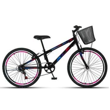 Imagem de Bicicleta Aro 24 Kls Sport Gold V-Brake Mono 7V Feminina, Preto, Pink,