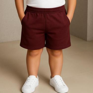 Imagem de Bermuda Moletom Infantil Juvenil Masculina Menino Shorts com Bolso - R