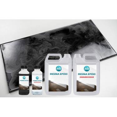 Imagem de Kit Porcelanato Liquido Metálico Cinza Cetim / Preto Profundo AG por M