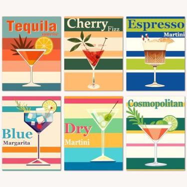 Imagem de Bougimal Pacote com 6 kits de pintura por números para iniciantes, 28 cm L x 35,5 cm C conjunto de 3 tintas acrílicas DIY em tela sem moldura na caixa, kits de pintura por números para decoração de