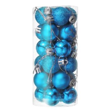 Imagem de Enfeites de bola de Natal de 24 quilates, enfeites de Natal, 2,8 cm, bolas de plástico inquebráveis, decoração de árvores, pingente para decoração de árvore de Natal, guirlanda de aniversário