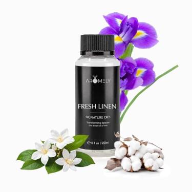 Imagem de AROMELY Mistura de óleo difusor essencial de linho fresco - Aroma difusor de aroma exclusivo - Fragrância luxuosa com notas algodão fresco, almíscar arejado e florais em pó macio. (120 ml)