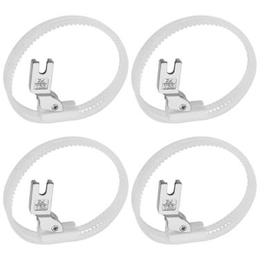 Imagem de ECSiNG Calcador de rolo de anel duplo para máquina de costura, 4 peças, compatível com a série Brother B755, compatível com Juki 227, 555
