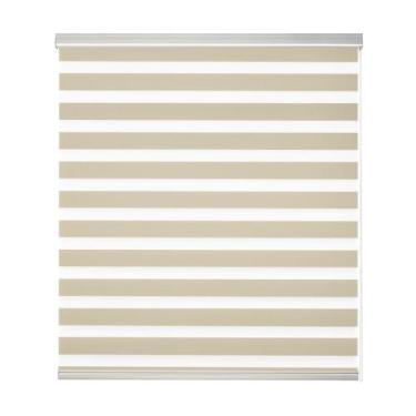 Imagem de Persiana Rolo Zebra Bando Larg 1,20 X Alt 2,20 Bege, Branco, Cinza, Pr