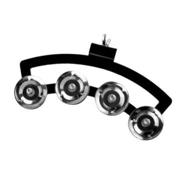 Imagem de oshhni Prato Hi Hat Pandeiro Sino de Mão Chocalho Instrumento de Percussão de Metal Portátil Caixa Pandeiro para Compositores Cantores de Festa, S