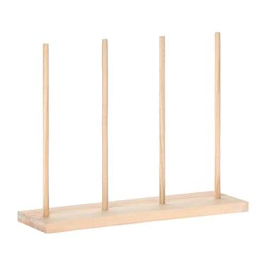 Imagem de FashionCha Organizador de Fitas de Madeira, Suporte para Fios, Prateleira para Armazenamento de Fios, Suporte para Loja de Varejo, Costura, Sala de Artesanato, L