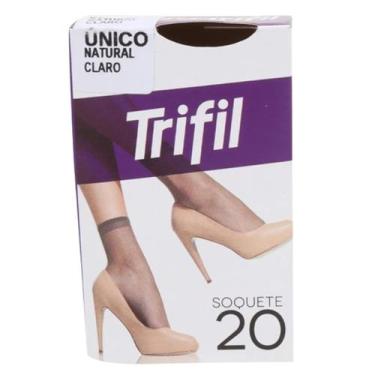 Imagem de Meia Soquete Feminina Social Básica Natural Claro Fio 20 - Trifil