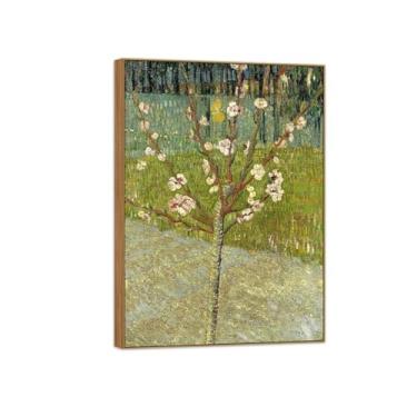 Imagem de Quadro de madeira - pintura de parede famosa em tela - imagens para decoração de casa - amendoeira em flor - pôster e impressões 70 x 100 cm 27 x 39 pol