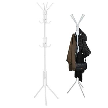 Imagem de Mancebo Cabideiro Arara Blusa Casaco Roupa 9 Ganchos Chapeu Bolsa Toalha Casa Quarto Closet Organizaçao Multiuso