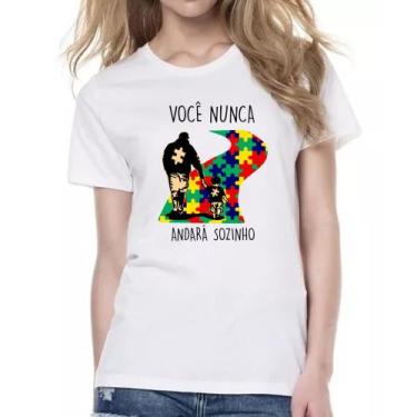 Imagem de Camiseta Baby Look Autismo Voce nunca andara sozinho Pai - Alearts, G