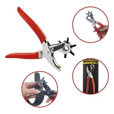 Imagem de Alicate Vazador 9Pol Furador Couro Eva Cinto Chinelo 6 Furos