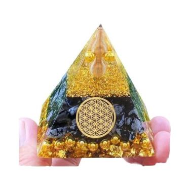 Imagem de Pirâmide De Orgônio De Ametista E Peridoto, Cristal De Cura Com Energi