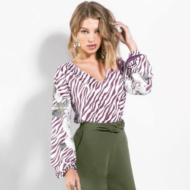 Imagem de Blusa Feminina Manga Bufante Animal Print-Feminino