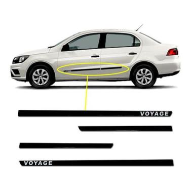 Imagem de Kit Friso Lateral Central Personalizado Slim Preto Voyage 09/21 Adesiv