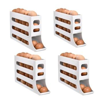 Imagem de Suporte de ovo de 4 camadas para geladeira Dispenser Organizador 32 ovos - 4 Peças