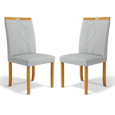Imagem de Kit Com 2 Cadeiras Ana Madeira Maciça Estofadas Para Mesa De Jantar Li