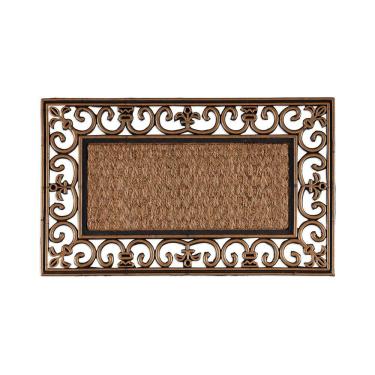 Imagem de Capacho Antiderrapante Fibra de Coco Dourado 45x75cm - Kacyumara