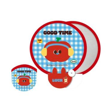 Imagem de Mini Leque Redondo Dobrável Fofo Com Refletor De Foto, Leque Decorativ